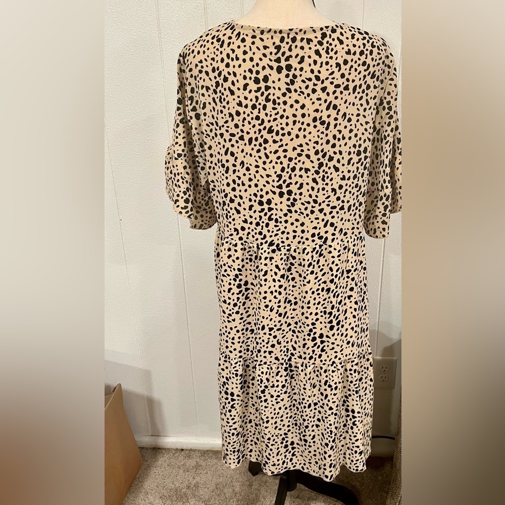3/$25 🎈Amazon sundress leopard print swing dress with ruffles on sleeves - Picture 5 of 7
